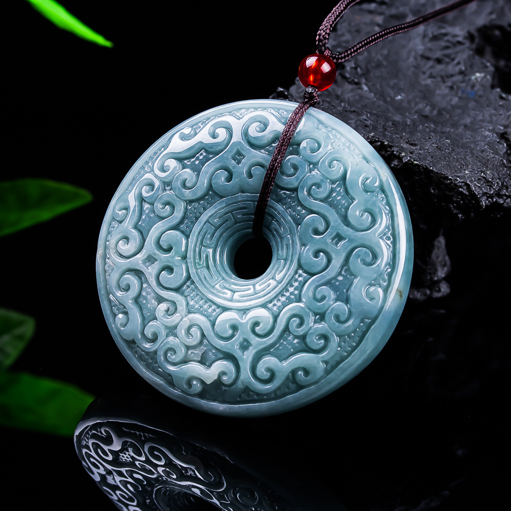 Necklaces - หยกพม่าธรรมชาติจี้ดอกไม้สร้อยคอเครื่องประดับวินเทจออกแบบหรูหราอุปกรณ์เสริมหยกแท้ของขวัญสำหรับผู้หญิง