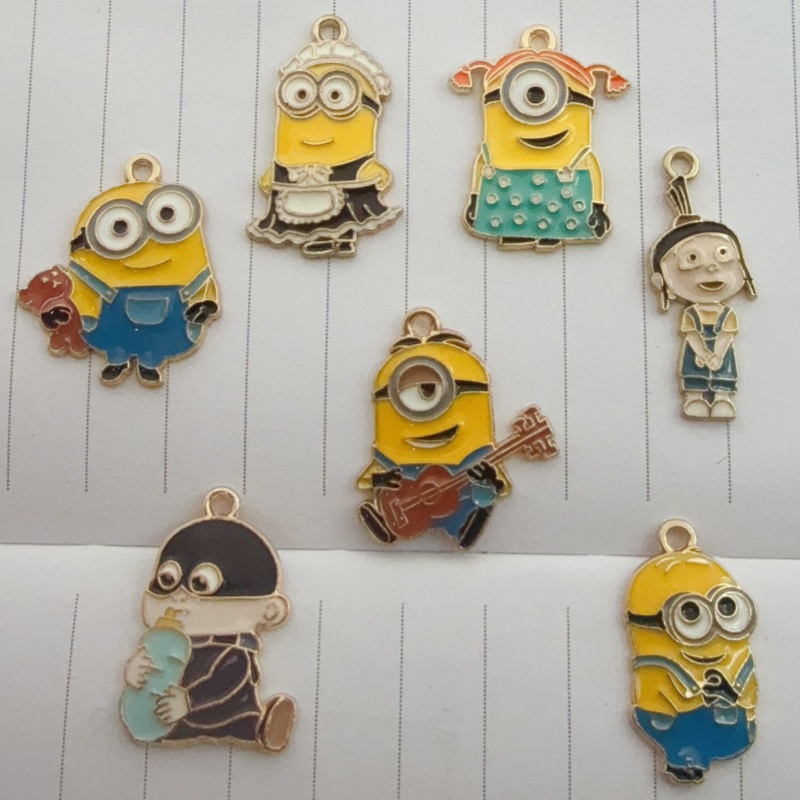 Earrings - จี้การ์ตูนลายหยดน้ำมันอัลลอยด์ 10 ชิ้น, สำหรับทำเครื่องประดับ DIY, ต่างหู,