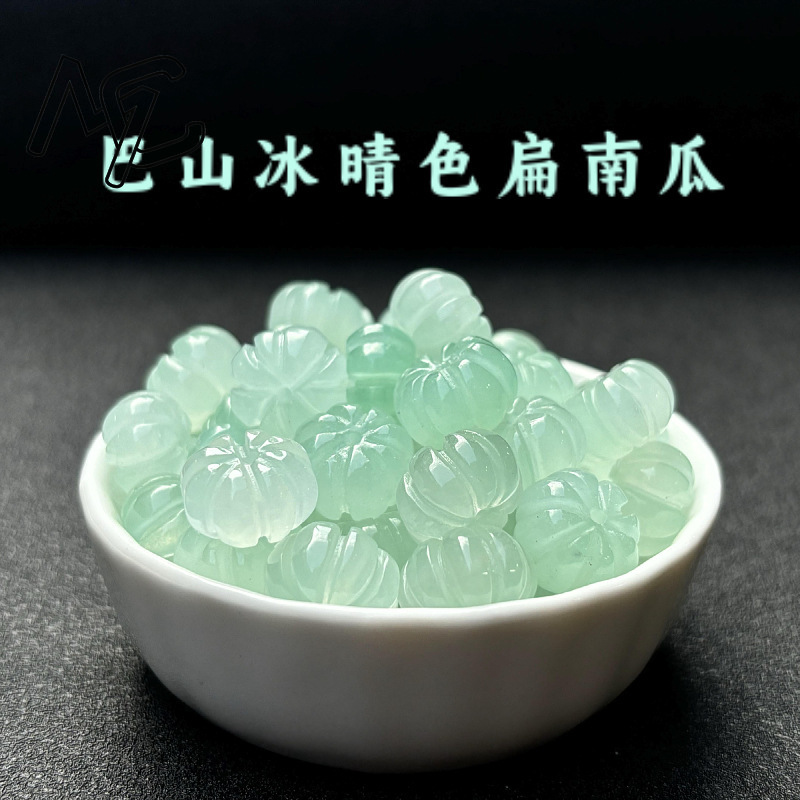 Earrings - 10pcs สีเขียวหยกฟักทองลูกปัด DIY ต่างหูสร้อยข้อมือ Charm Jadeite