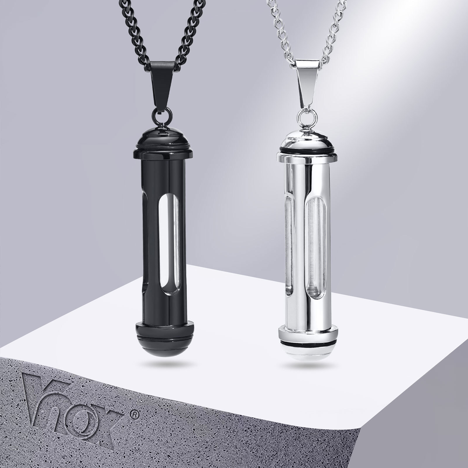 Cuban Link Chain 12Mm - Vnox สแตนเลสสตีลสร้อยคอ,สีดำ Streetlight รูป Pendnat กับ