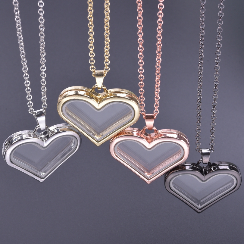Heart Locket Necklace Photo - 1ชิ้น Y2K สาวหวานหัวใจแก้วขี้เถ้าที่อยู่อาศัยจี้สร้อยคอฮิปฮอปคู่หน่วยความจำเครื่องประดับ Homme