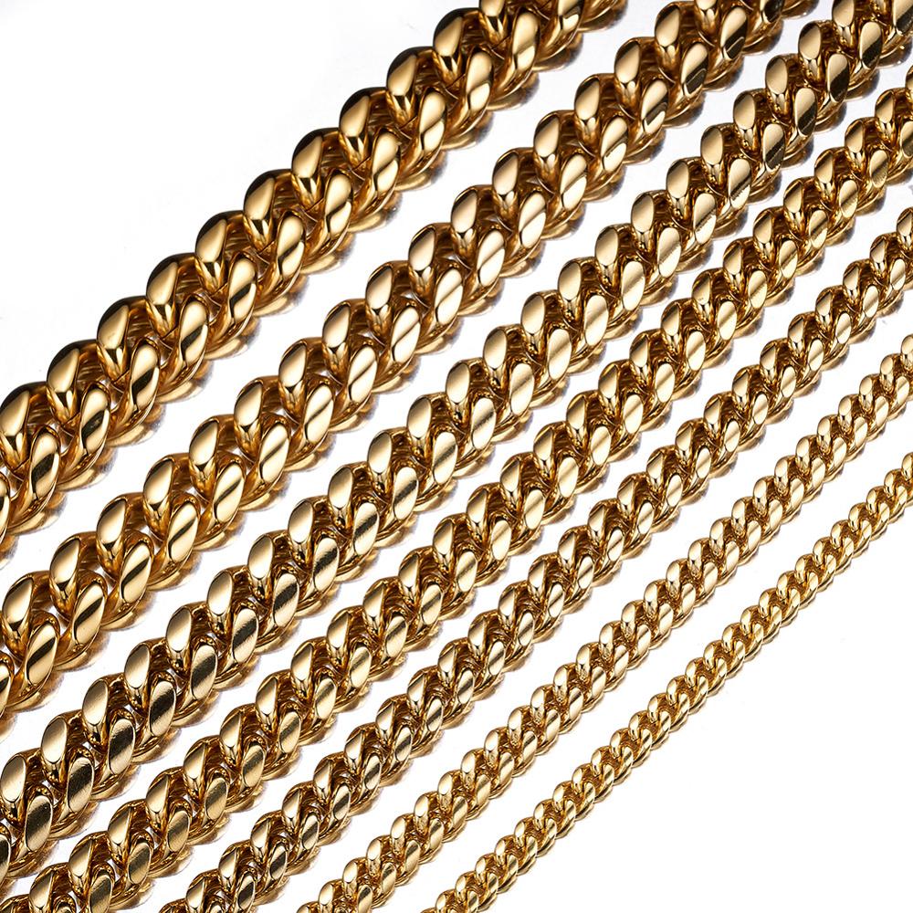 TOPGRILLZ สแตนเลสสตีลสี Cuban  - Cuban Link Chain 12Mm บทวิจารณ์และราคา