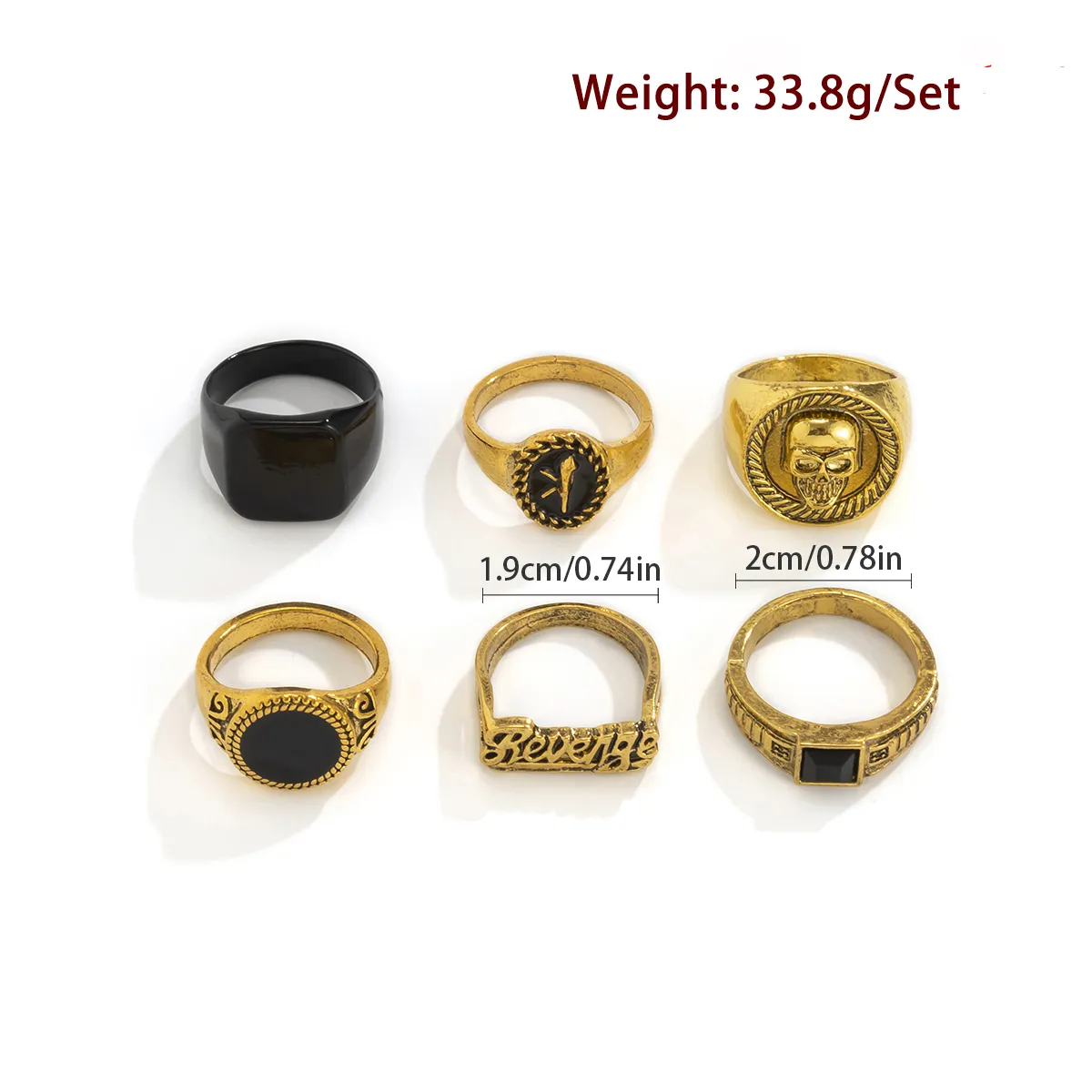 ชุดแหวนสีเงินโบราณหัวกะโหลกแนว - Vintage Punk Knuckle Rings Set บทวิจารณ์และราคา