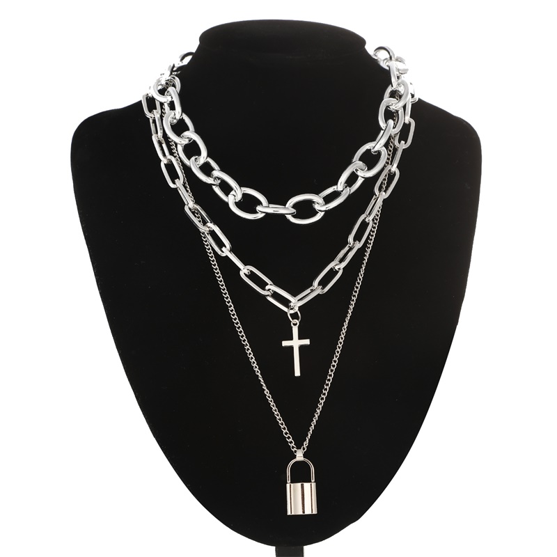 FNQUFUJ Layered Grunge Aesthet - Layered Pendant Necklace Aesthetic บทวิจารณ์และราคา