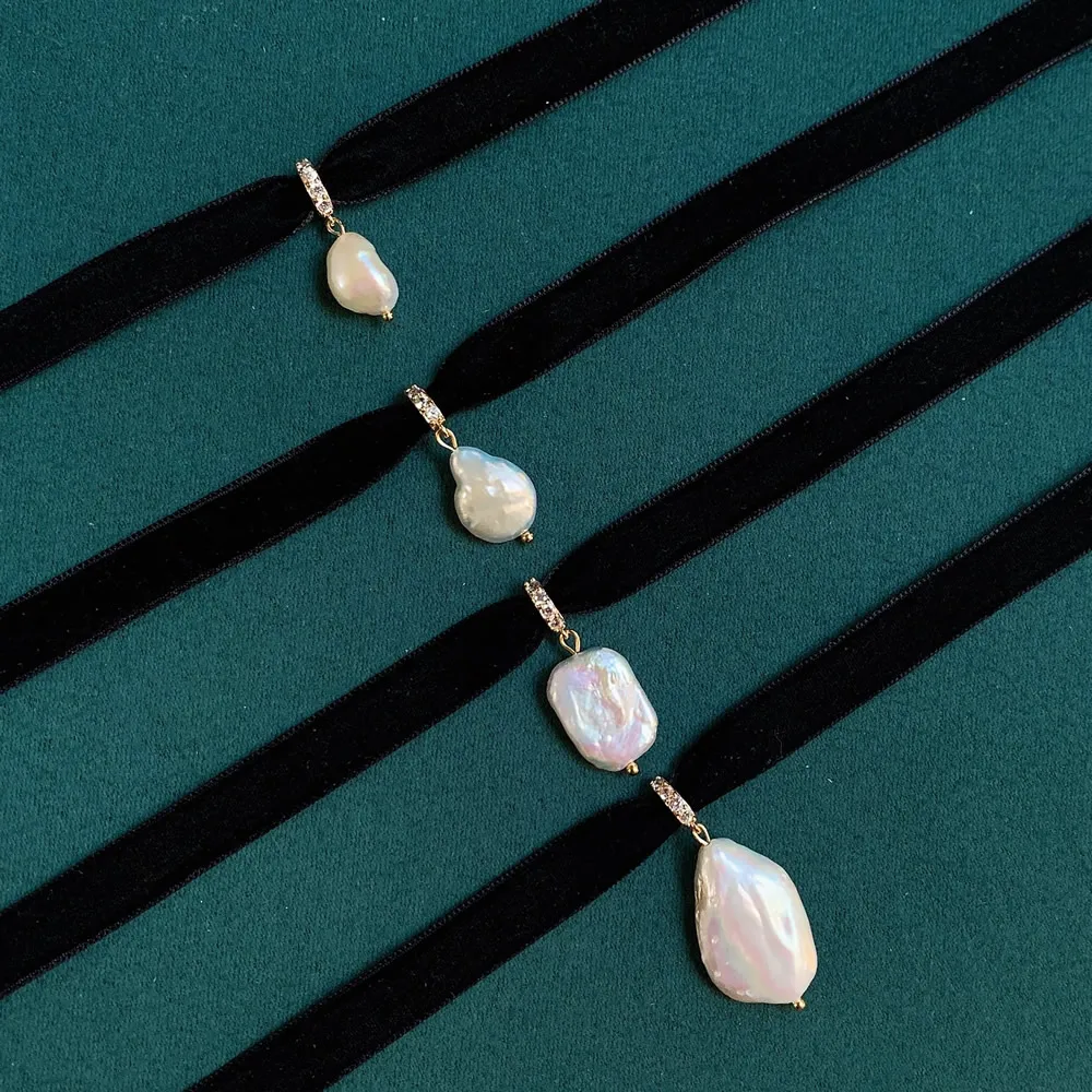 กํามะหยี่สีดําริบบิ้นChokerไม่ - Pearl Choker Necklace Vintage บทวิจารณ์และราคา