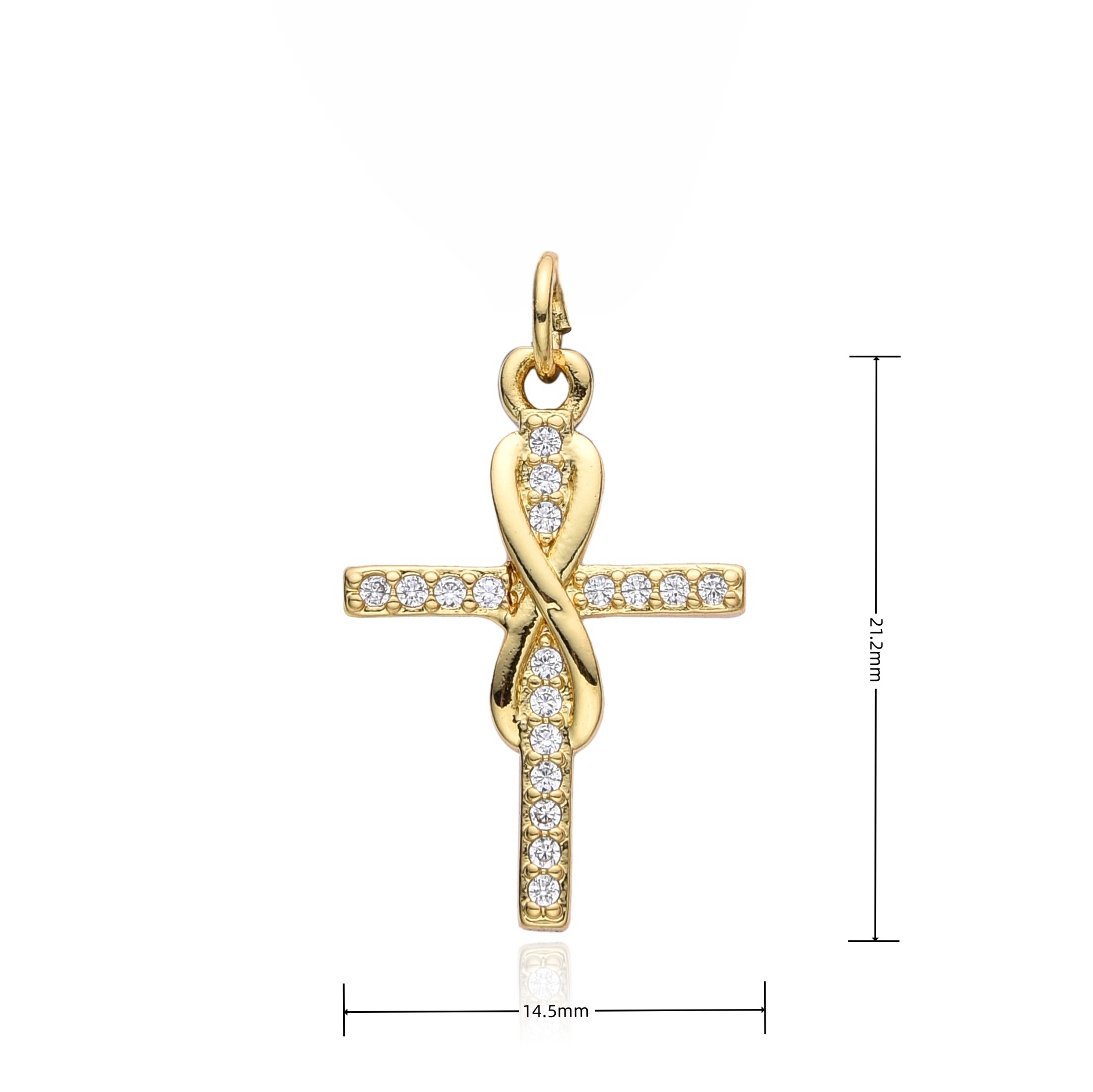 แฟชั่นจี้เพทายฝังเพชรขนาดเล็กส - Cross Pendant Necklace Gold บทวิจารณ์และราคา