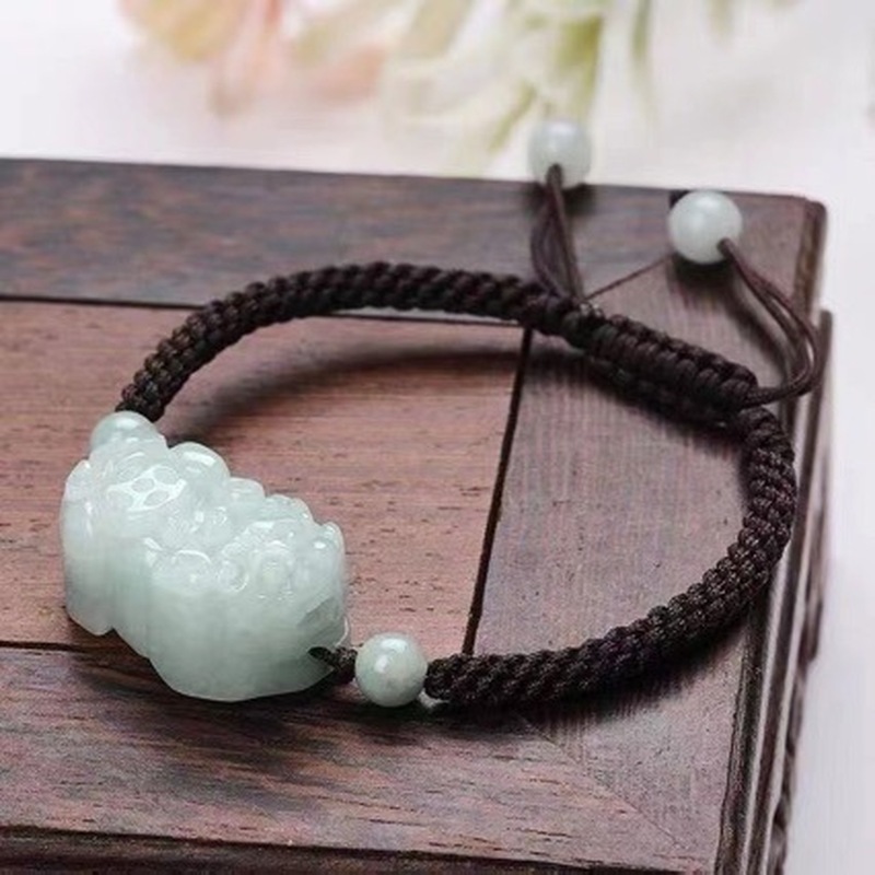 กำไลหยกแท้เกรด A รูปปี่เซียะสำ - Bracelets บทวิจารณ์และราคา