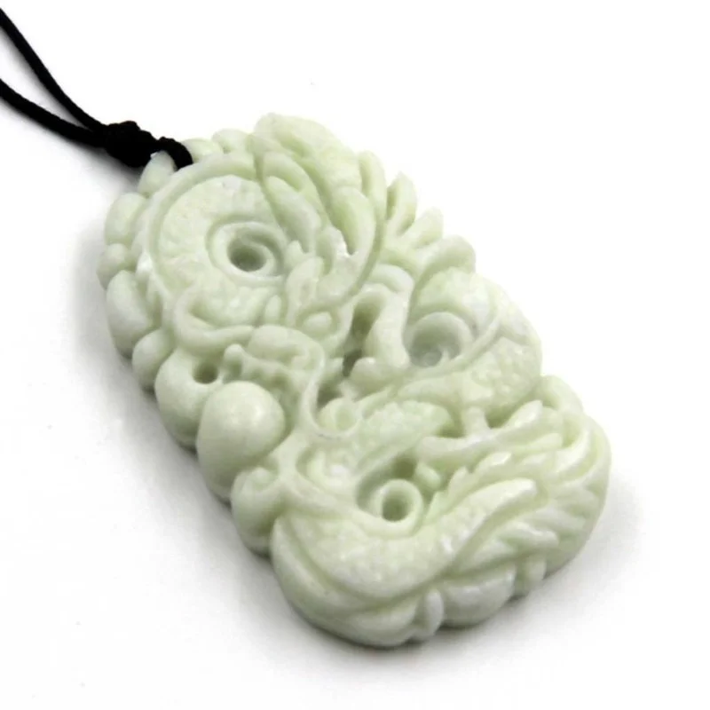 หยกสีขาวธรรมชาติ Dragon Phoeni - Necklaces บทวิจารณ์และราคา