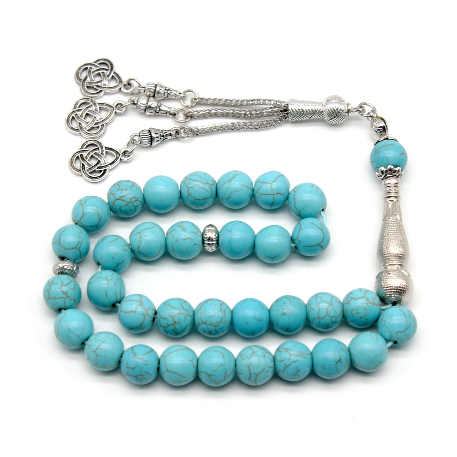 10 มม.33 ลูกปัดหินธรรมชาติมุสล - Bracelets บทวิจารณ์และราคา