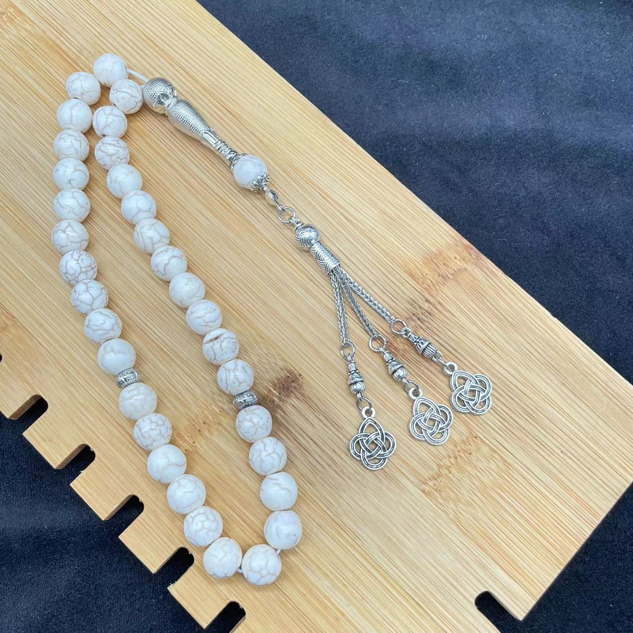 10 มม.33 ลูกปัดหินธรรมชาติมุสล - Bracelets บทวิจารณ์และราคา