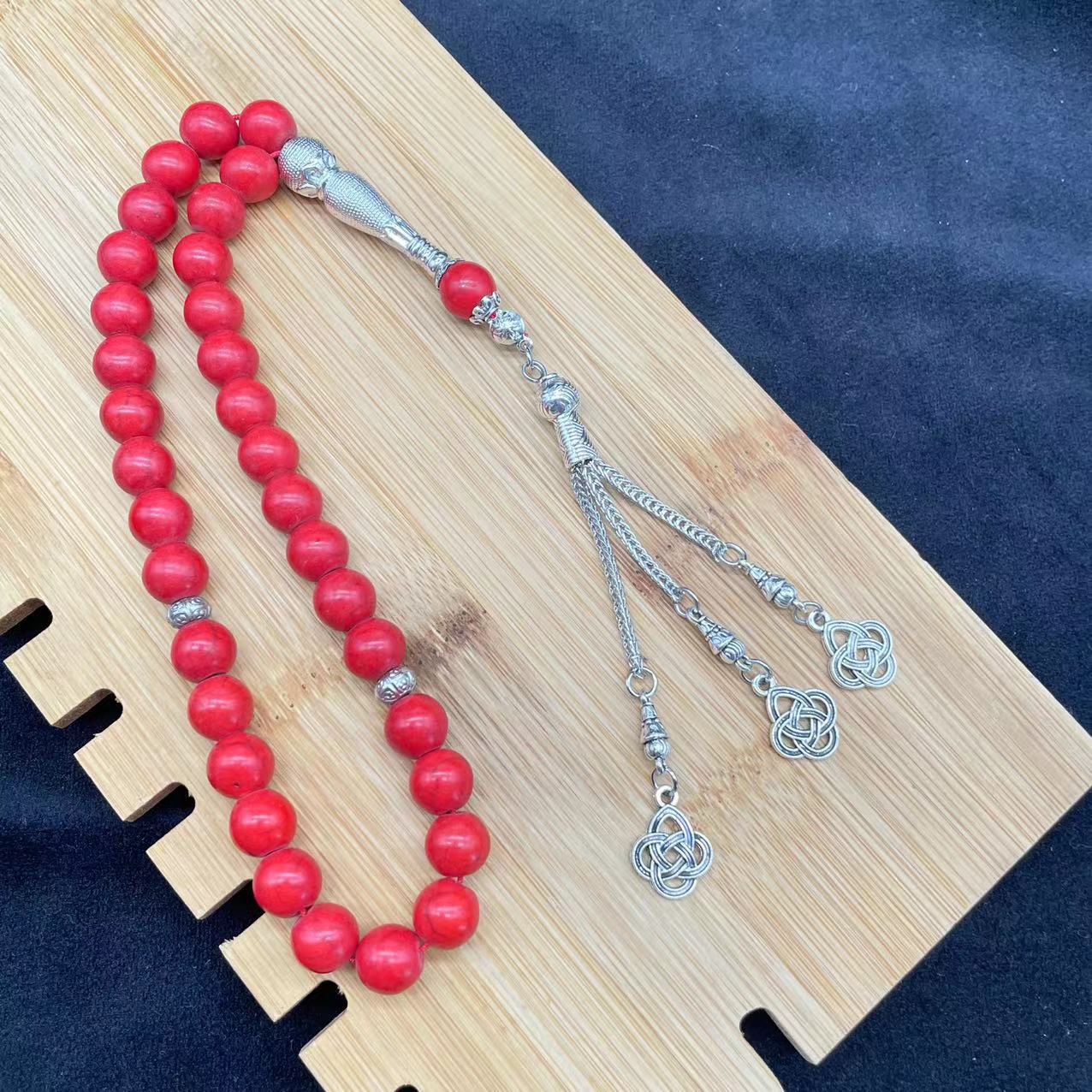 10 มม.33 ลูกปัดหินธรรมชาติมุสล - Bracelets บทวิจารณ์และราคา