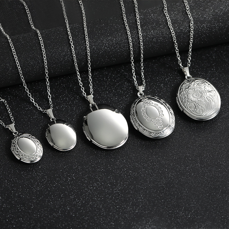 สร้อยคอจี้ล็อกเก็ตทรงวงรี/สี่เ - Heart Locket Necklace Photo บทวิจารณ์และราคา