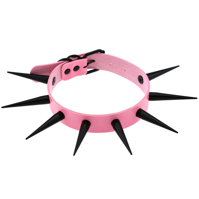 สีแดงยาว SPIKE Choker Punk COL - Goth Punk Spike Choker บทวิจารณ์และราคา