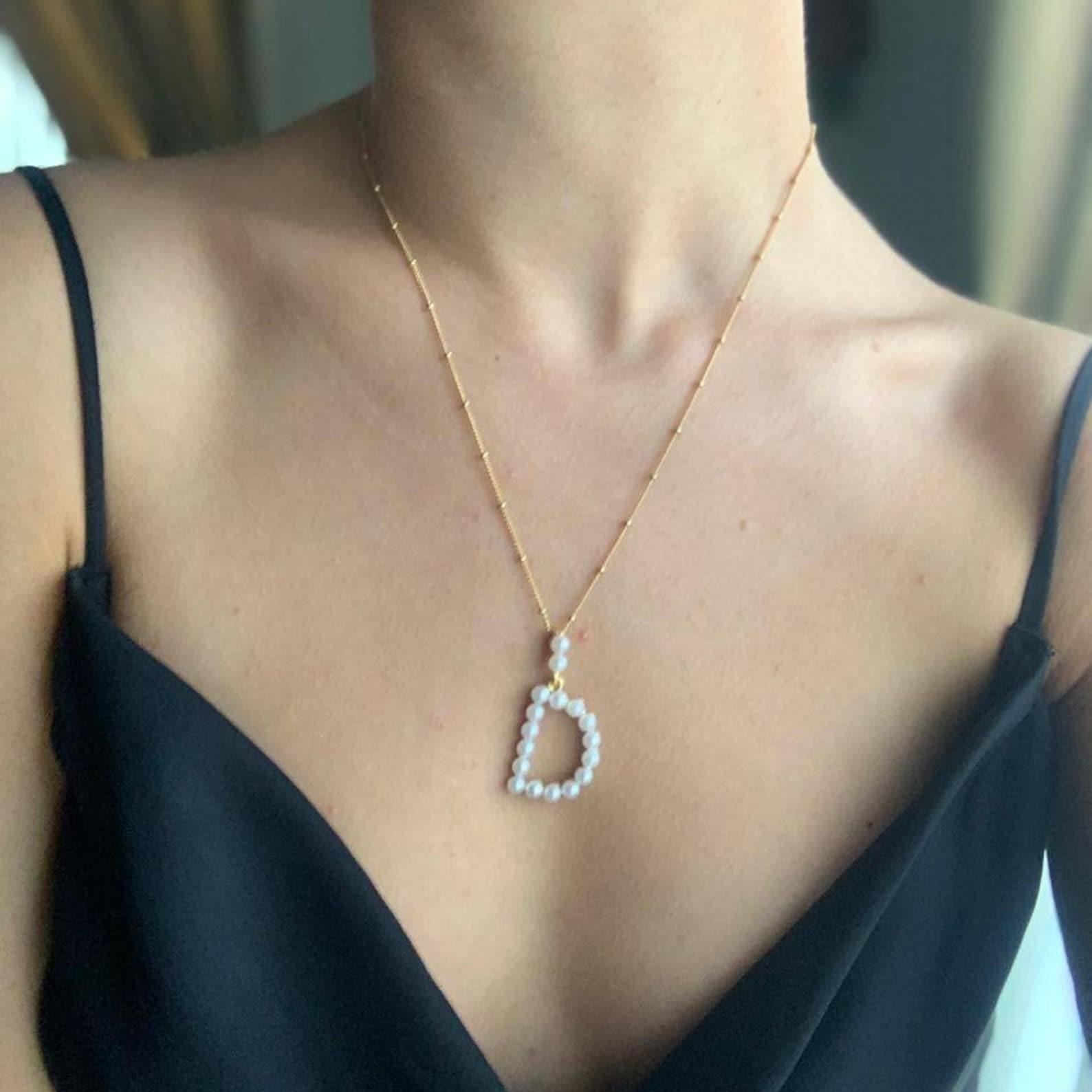 สร้อยคอไข่มุกเริ่มต้นแบบเป็นชั - Custom Name Necklace Stainless Steel บทวิจารณ์และราคา