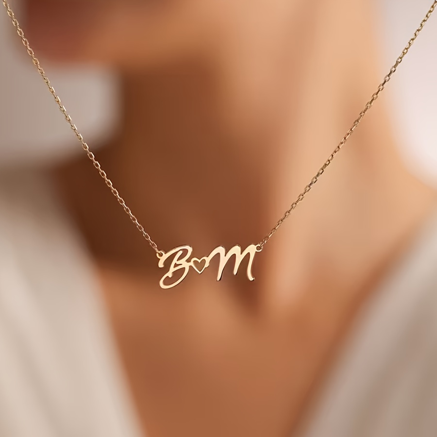 CUSTOM ชื่อสร้อยคอผู้หญิงกันน้ - Custom Name Necklace Stainless Steel บทวิจารณ์และราคา