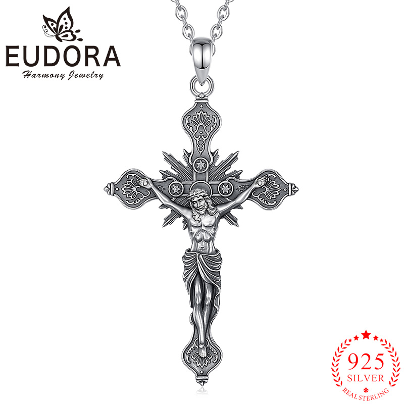 สร้อยคอไม้กางเขนยูโดราแบบใหม่  - 925 Sterling Silver Chain Necklace Men บทวิจารณ์และราคา