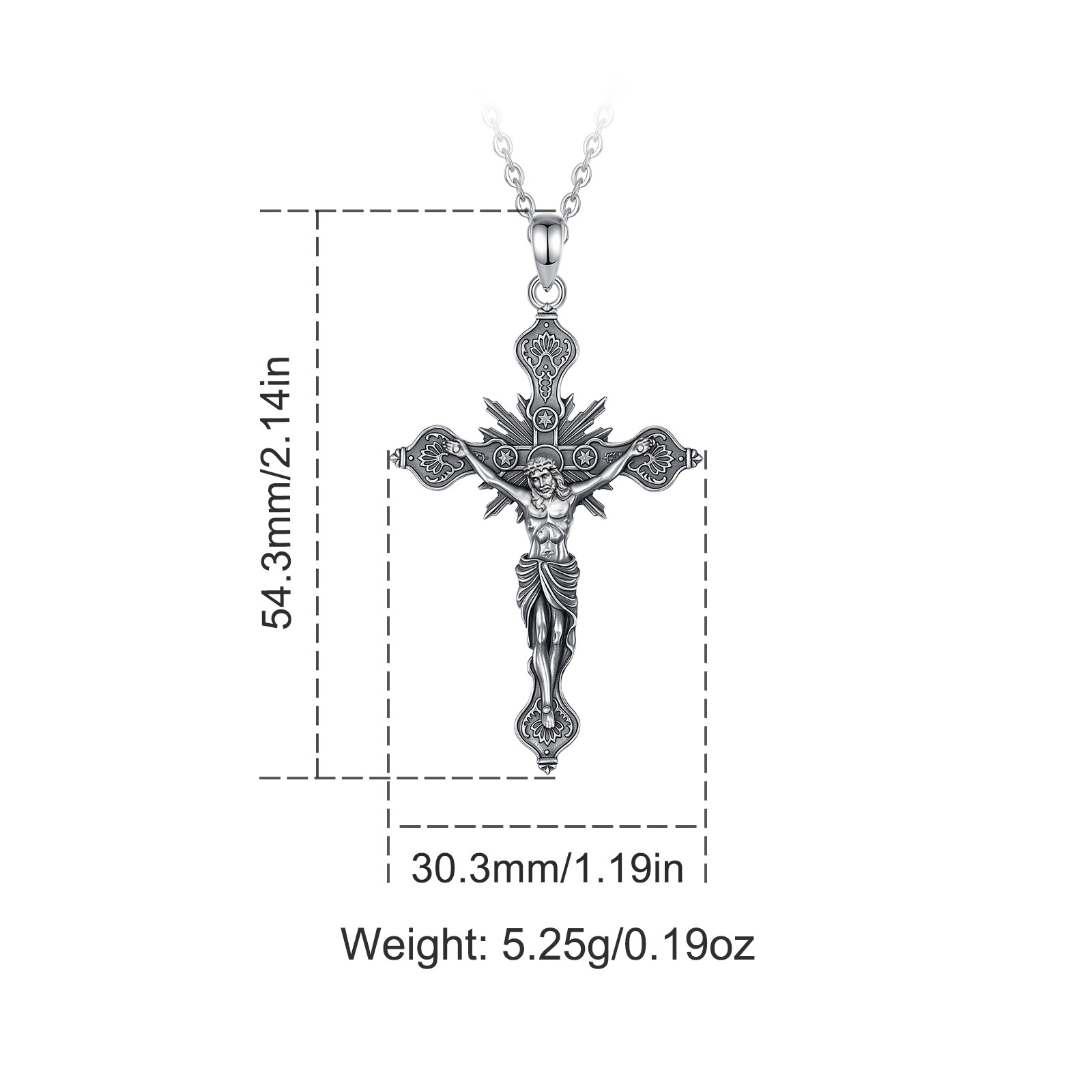 สร้อยคอไม้กางเขนยูโดราแบบใหม่  - 925 Sterling Silver Chain Necklace Men บทวิจารณ์และราคา