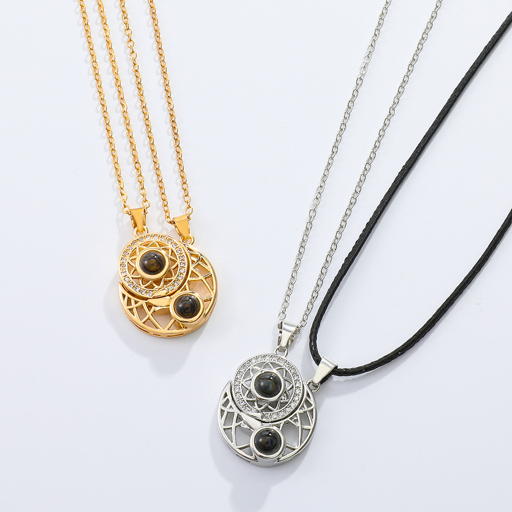 2ชิ้นแม่เหล็กคู่สร้อยคอ100ภาษา - Magnetic Couple Matching Necklaces บทวิจารณ์และราคา