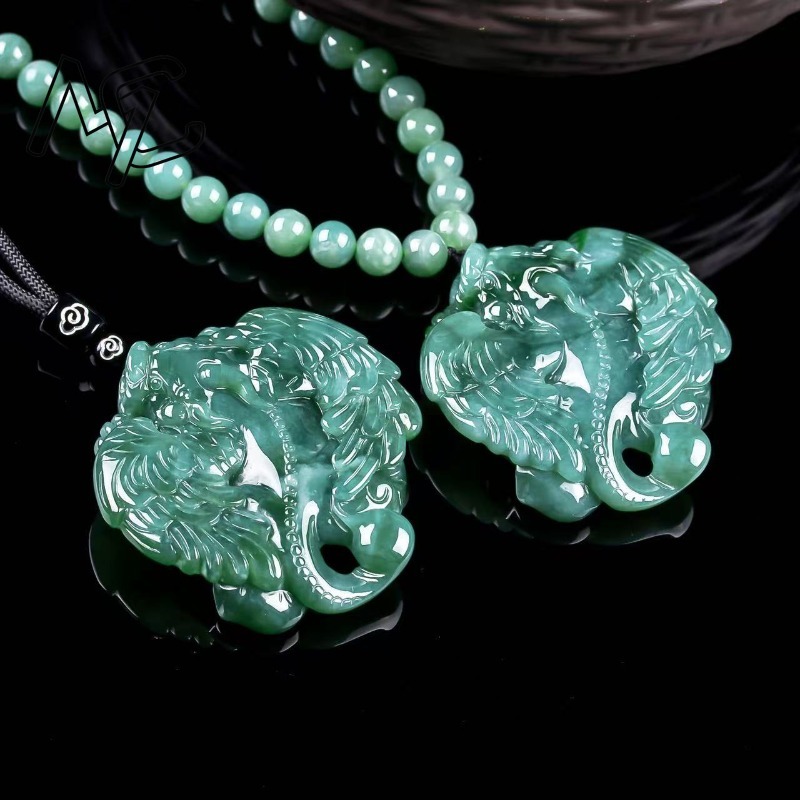 จี้สร้อยคอหยกพม่าแท้สีน้ำเงินม - Necklaces บทวิจารณ์และราคา