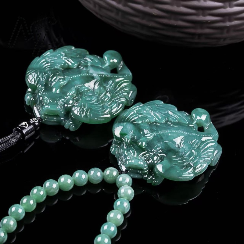 จี้สร้อยคอหยกพม่าแท้สีน้ำเงินม - Necklaces บทวิจารณ์และราคา