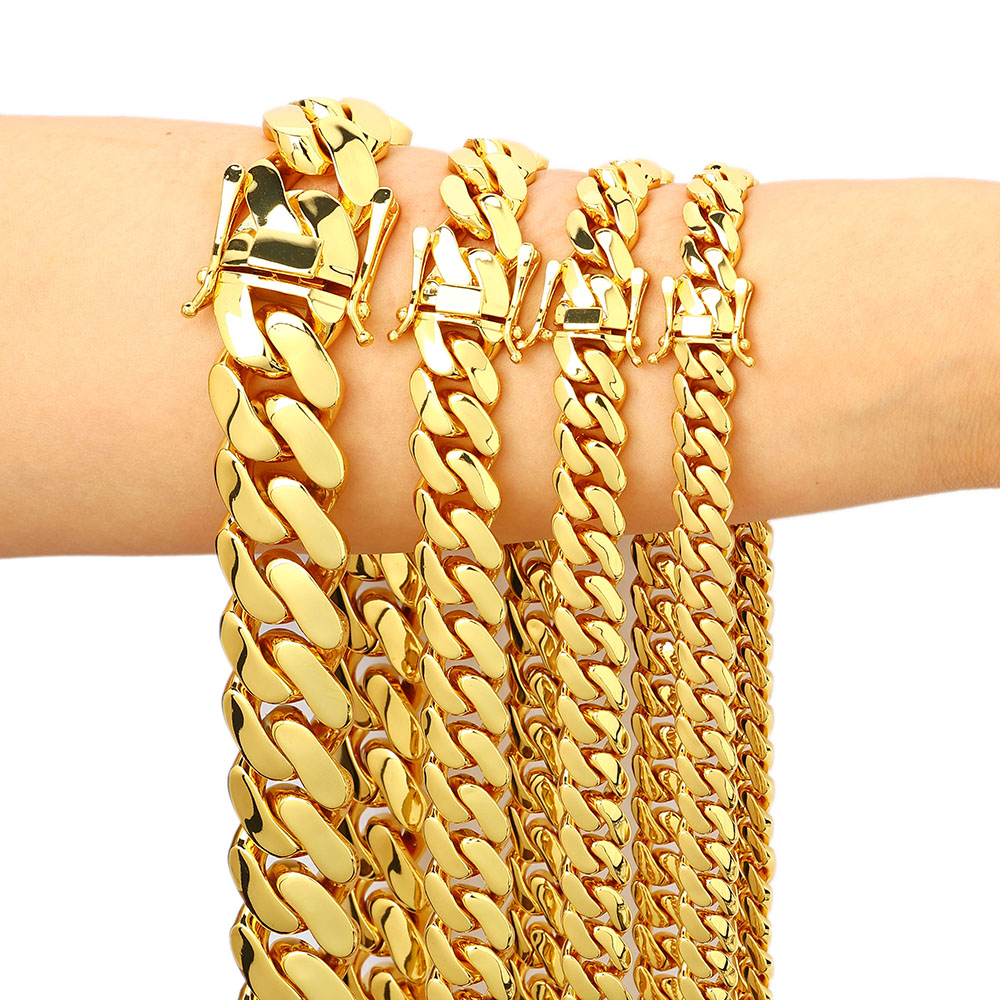 สร้อยคอทองเหลืองแบบ Cuban Link - Cuban Link Chain 12Mm บทวิจารณ์และราคา