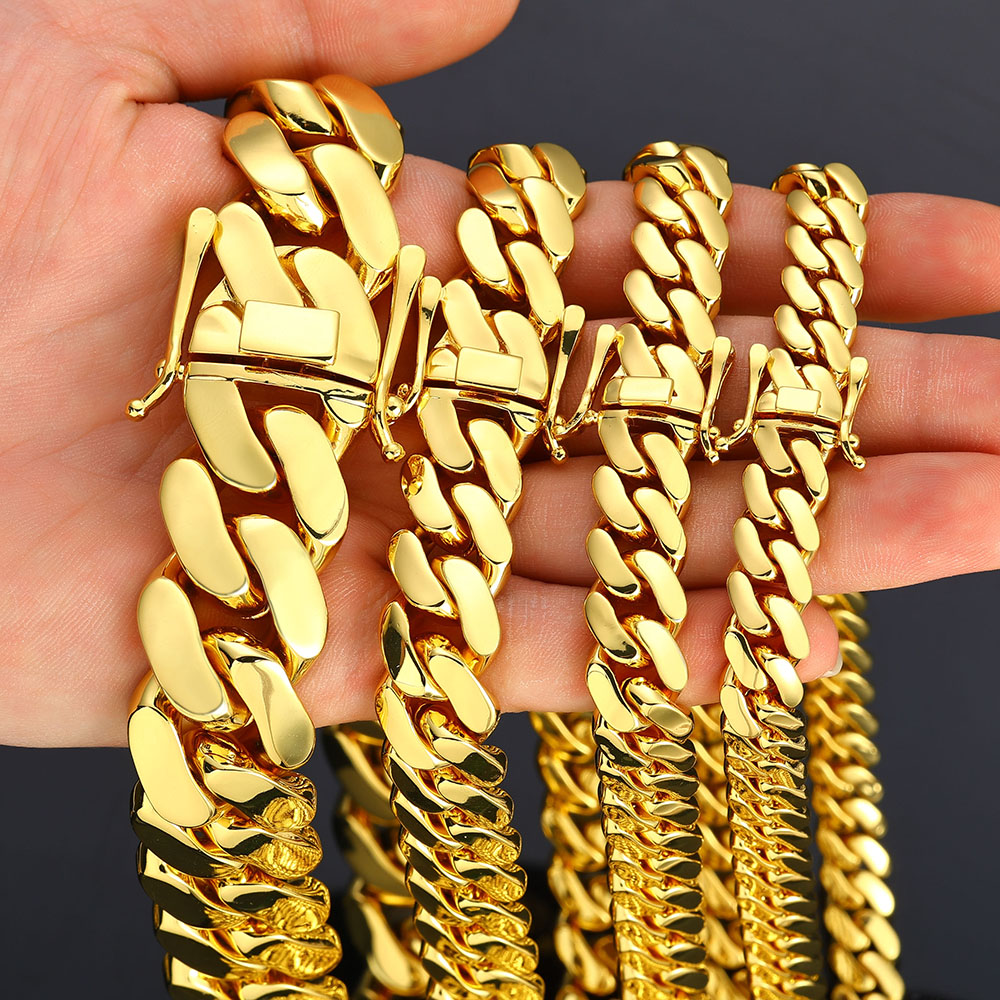 สร้อยคอทองเหลืองแบบ Cuban Link - Cuban Link Chain 12Mm บทวิจารณ์และราคา