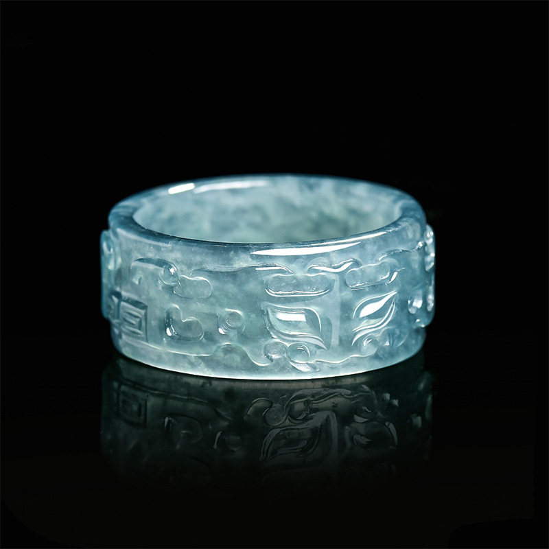 พม่า Jadeite Taotie แหวนแฟชั่น - Rings บทวิจารณ์และราคา