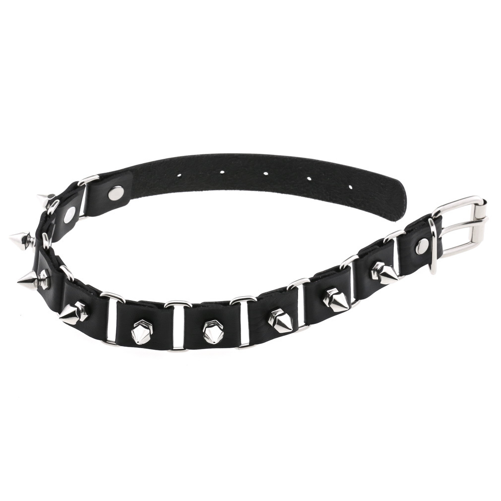 หนังสีดำ Heart Choker สร้อยคอ  - Goth Punk Spike Choker บทวิจารณ์และราคา