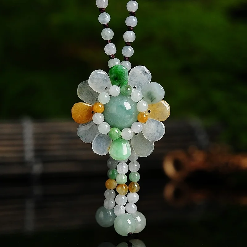 ได้รับการรับรองหยกพม่า Sunflow - Necklaces บทวิจารณ์และราคา
