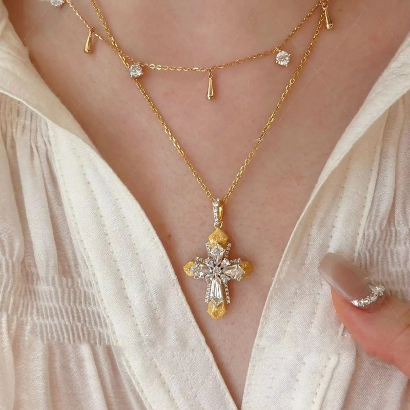 Vintage Vatican Cross จี้สร้อย - Cross Pendant Necklace Gold บทวิจารณ์และราคา