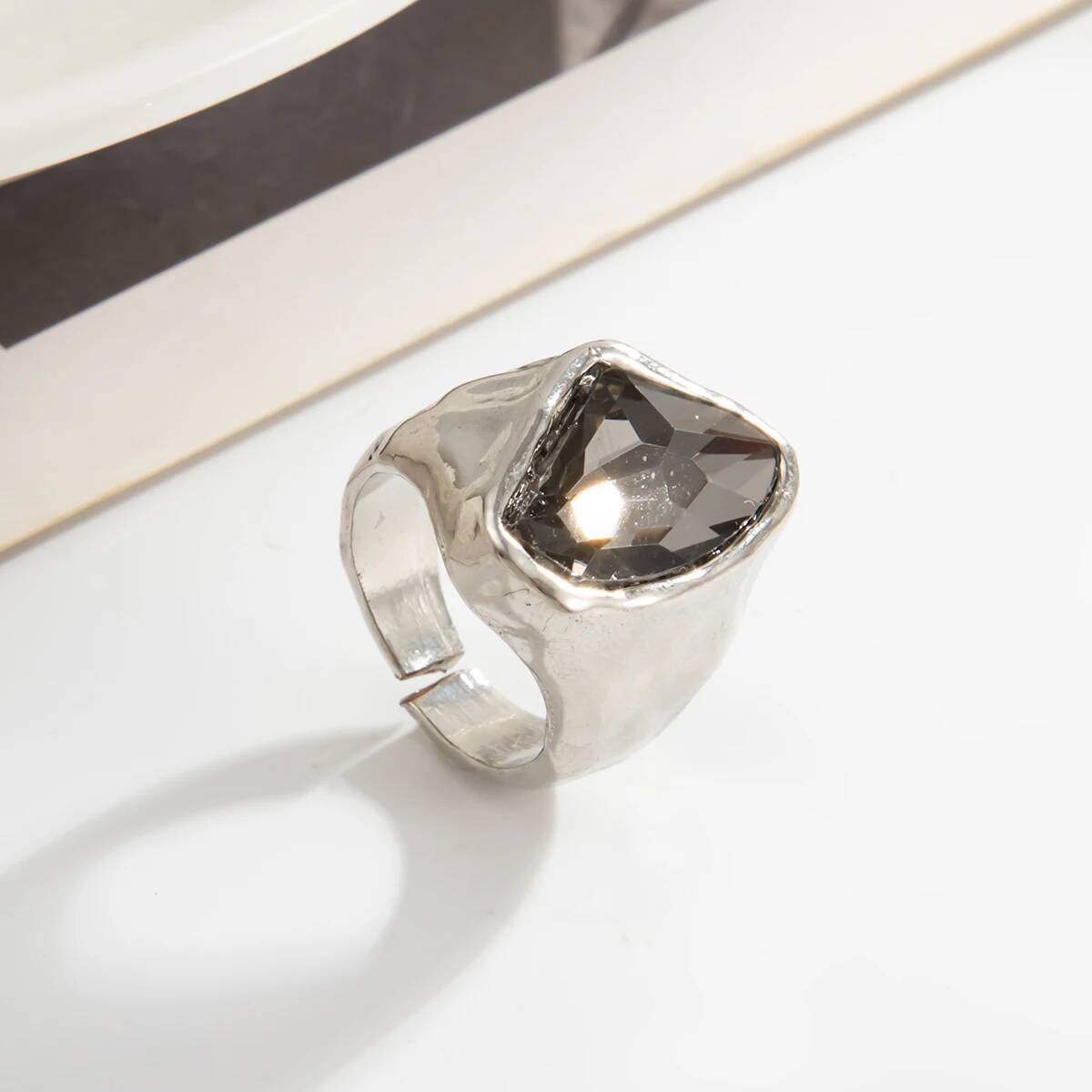 แหวนอะคริลิคสีดำสไตล์วินเทจ ปร - Vintage Punk Knuckle Rings Set บทวิจารณ์และราคา