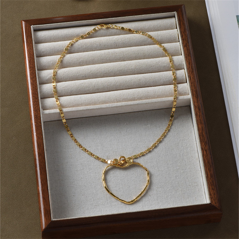 ยุโรปอเมริกาหัวใจใหญ่ Double L - Cross Pendant Necklace Gold บทวิจารณ์และราคา