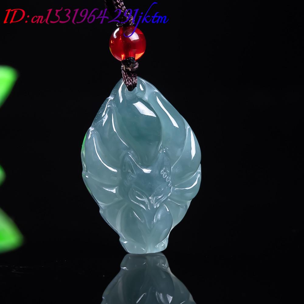 หยกพม่าธรรมชาติจี้รูปสุนัขจิ้ง - Necklaces บทวิจารณ์และราคา