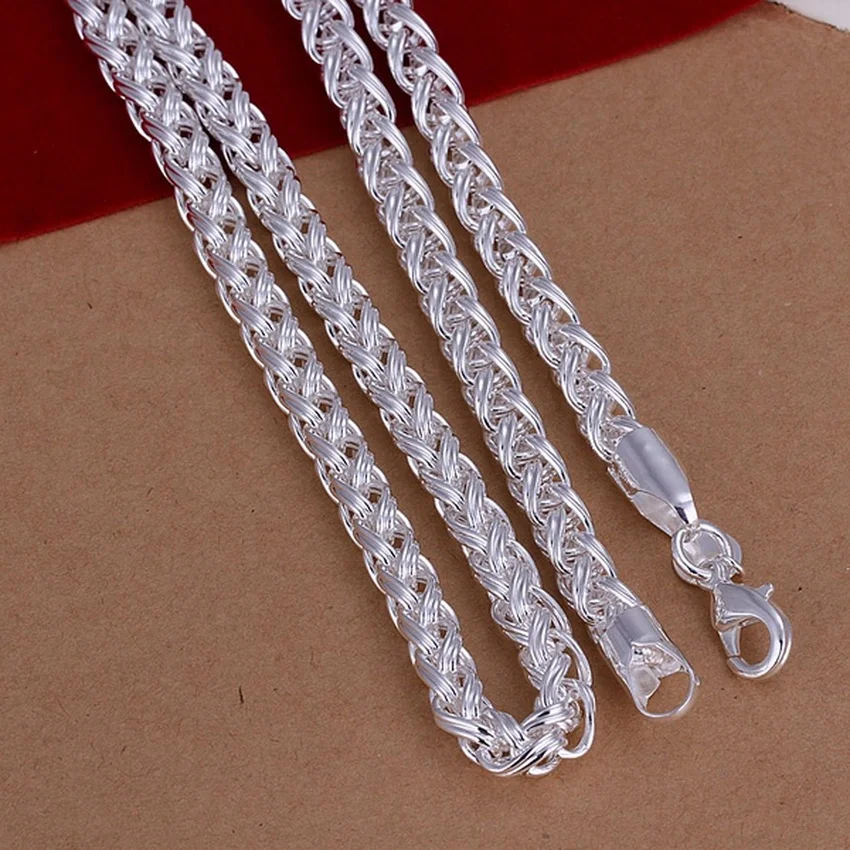 50 ซม.925 เงินสเตอร์ลิง 6 มม.ส - 925 Sterling Silver Chain Necklace Men บทวิจารณ์และราคา