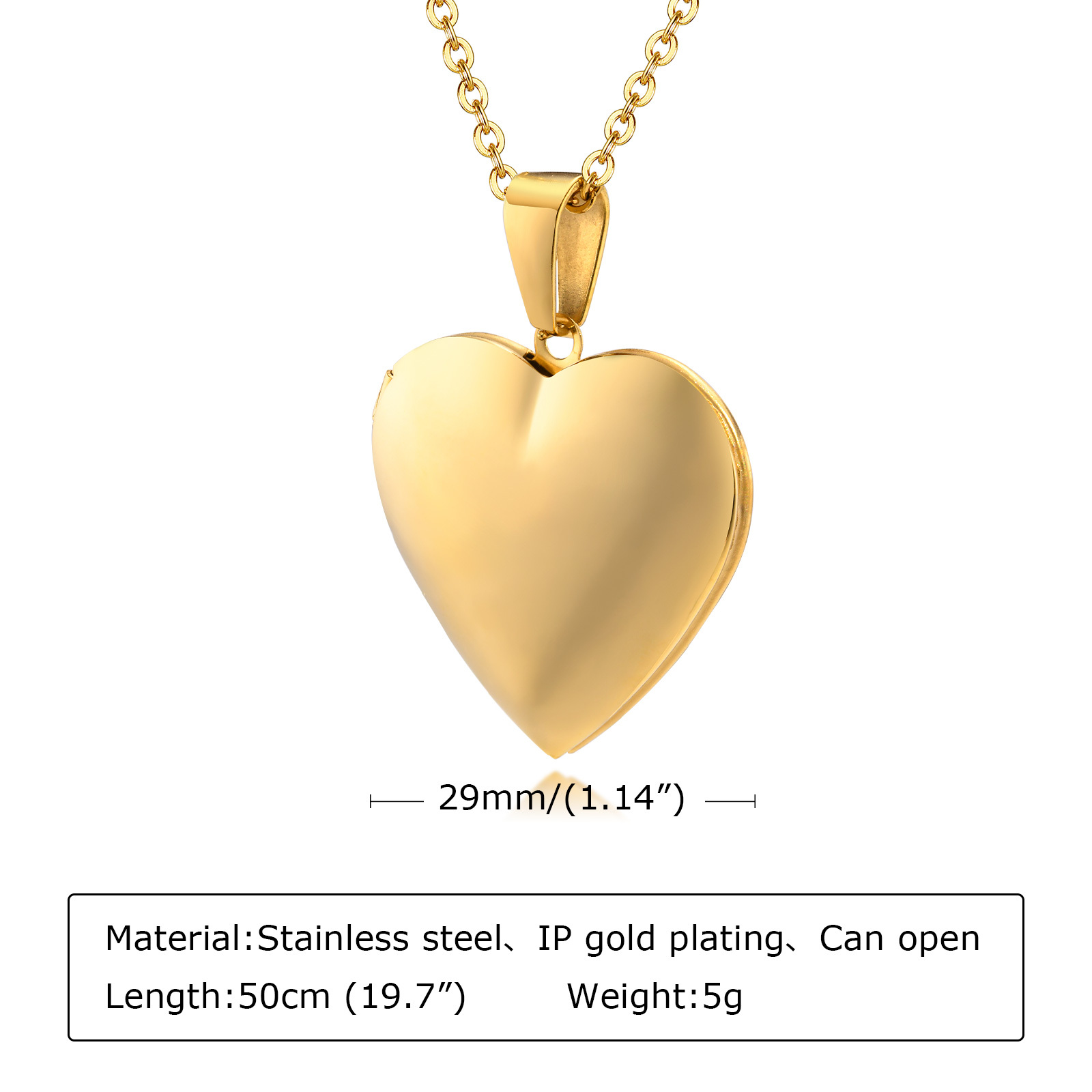 เครื่องประดับสแตนเลสหัวใจ Lock - Heart Locket Necklace Photo บทวิจารณ์และราคา
