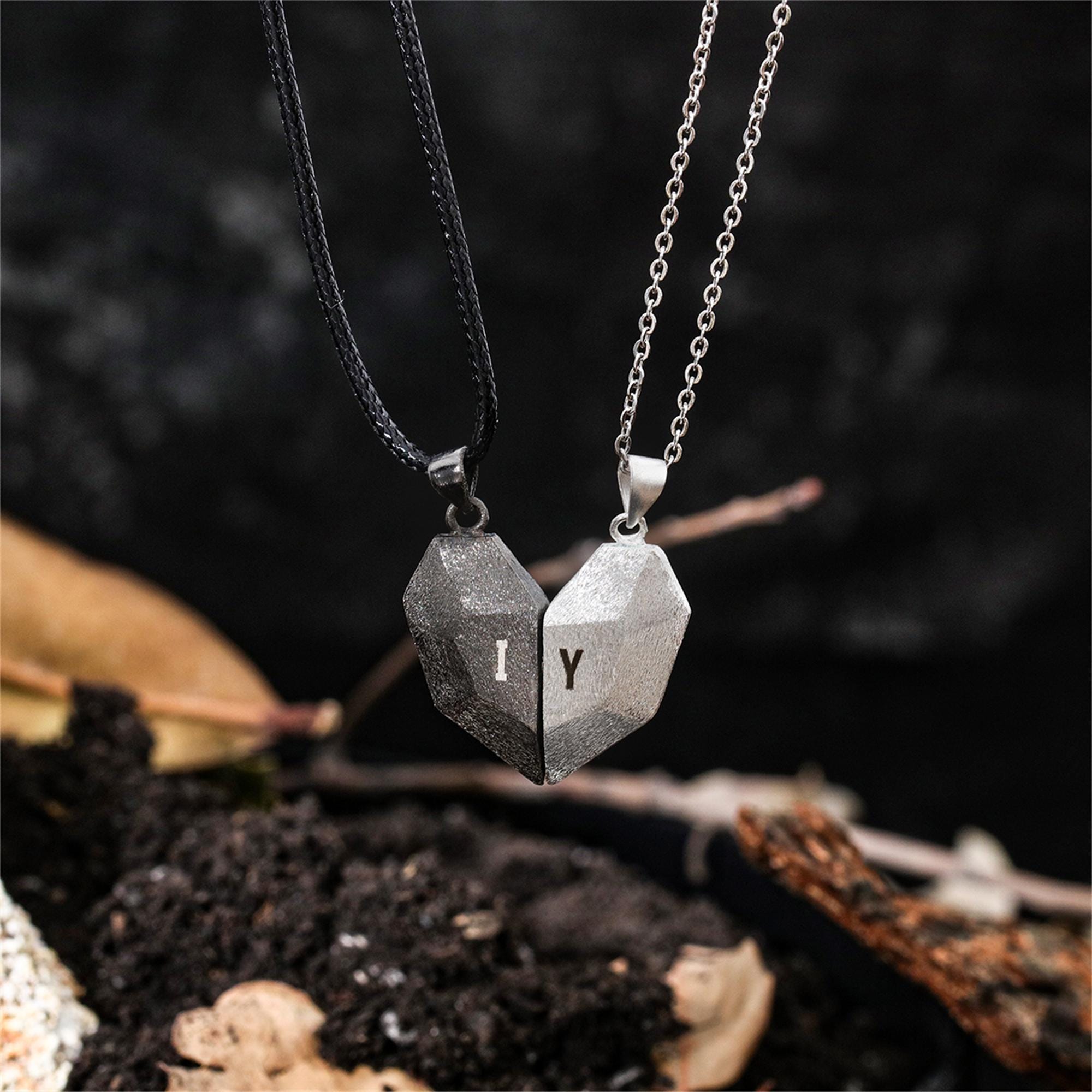 ชุดสร้อยคอแม่เหล็กรูปหัวใจสำหร - Magnetic Couple Matching Necklaces บทวิจารณ์และราคา