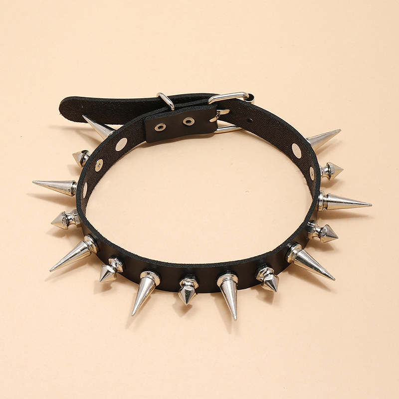 PUNK Choker Long SPIKE COLLAR  - Goth Punk Spike Choker บทวิจารณ์และราคา