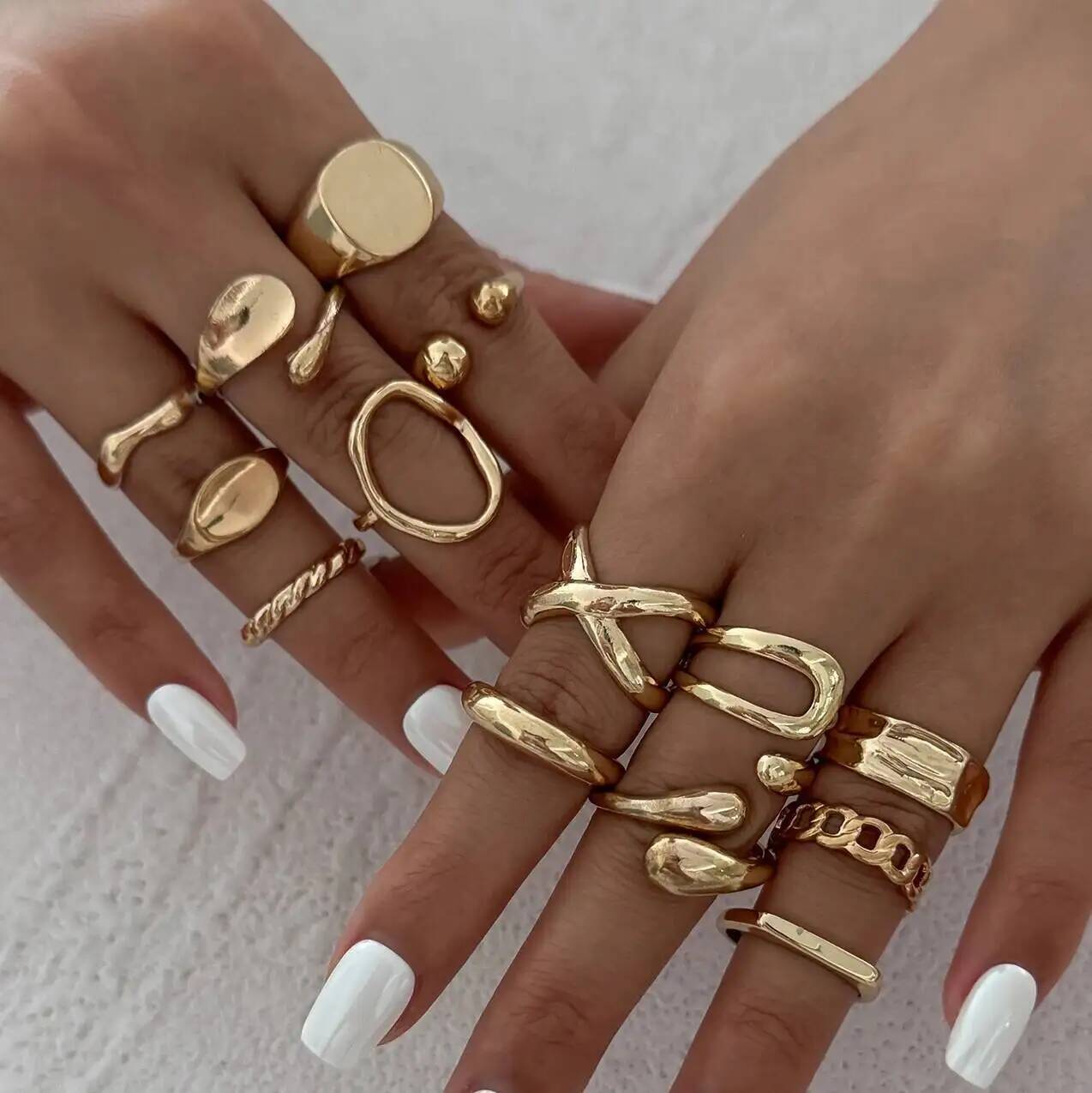 IngeSight.Z 14 ชิ้น/เซ็ตฮิปฮอป - Vintage Punk Knuckle Rings Set บทวิจารณ์และราคา