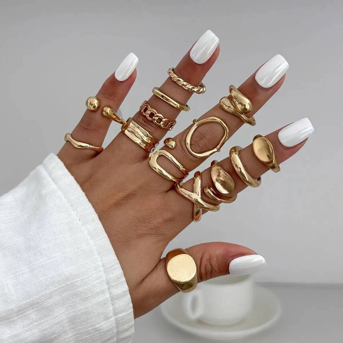 IngeSight.Z 14 ชิ้น/เซ็ตฮิปฮอป - Vintage Punk Knuckle Rings Set บทวิจารณ์และราคา