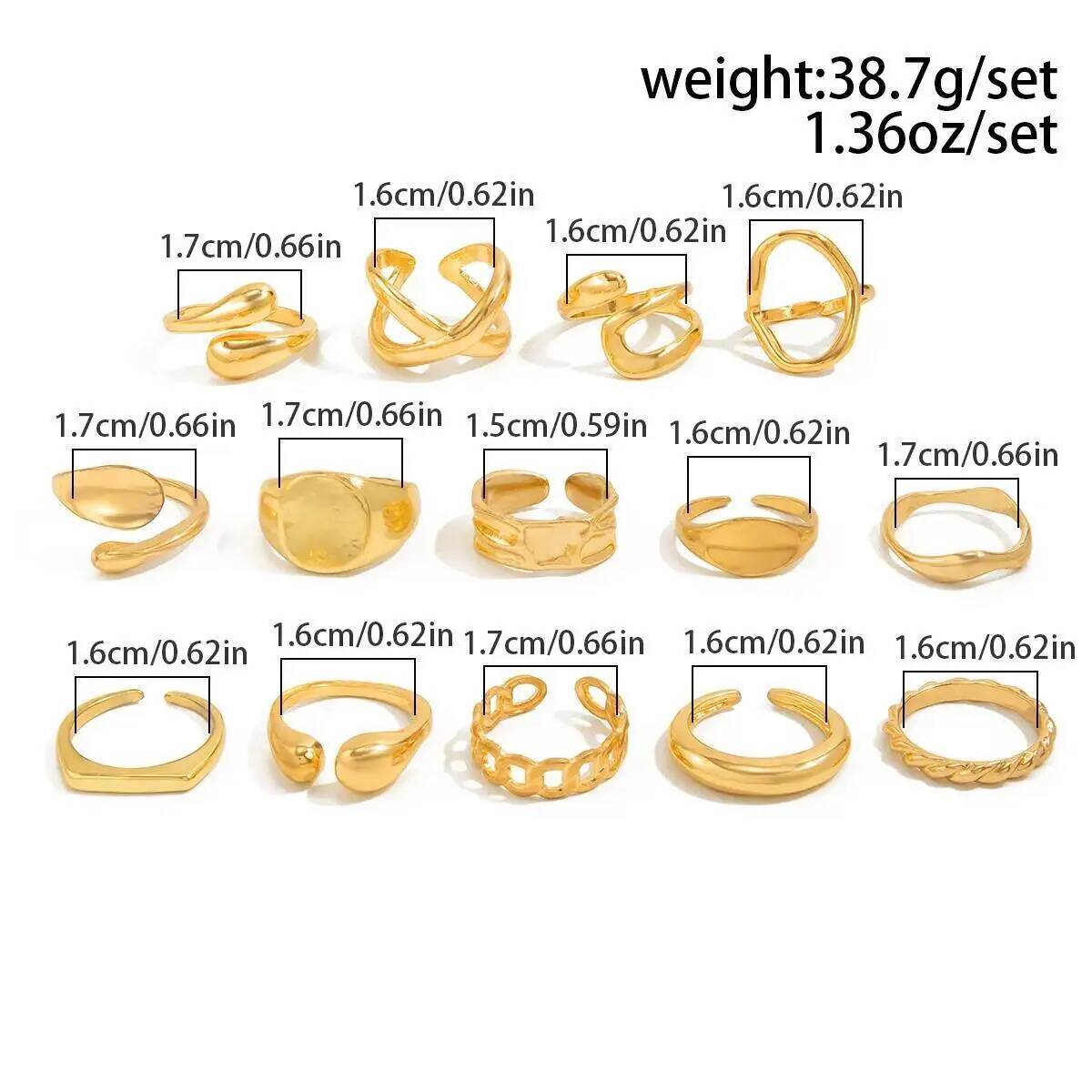 IngeSight.Z 14 ชิ้น/เซ็ตฮิปฮอป - Vintage Punk Knuckle Rings Set บทวิจารณ์และราคา