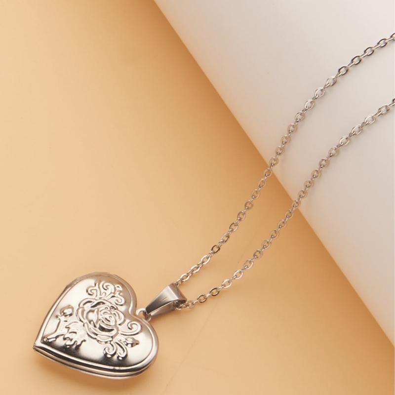 สร้อยคอหัวใจสไตล์โกธิควินเทจสำ - Heart Locket Necklace Photo บทวิจารณ์และราคา