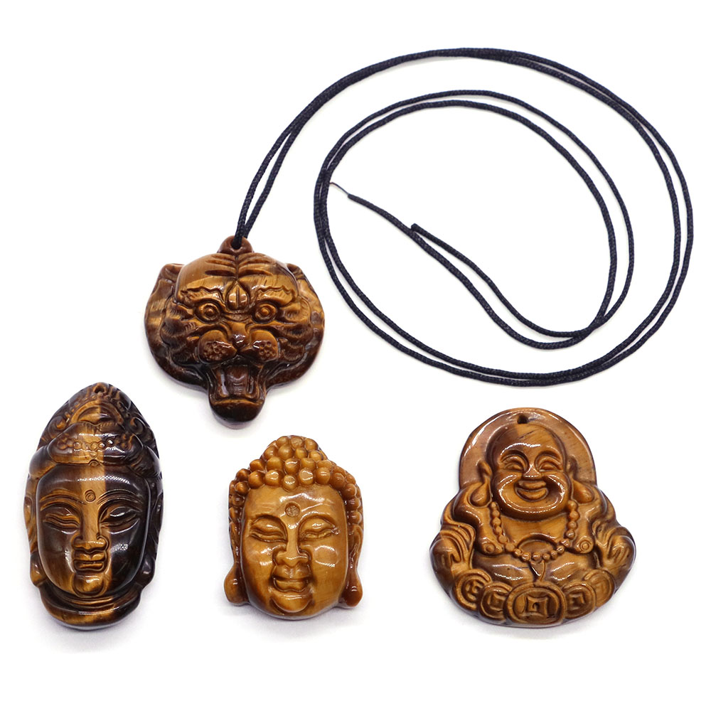 หินธรรมชาติไทเกอร์อาย คริสตัลบ - Crystal Pendant Necklace Natural Stone บทวิจารณ์และราคา