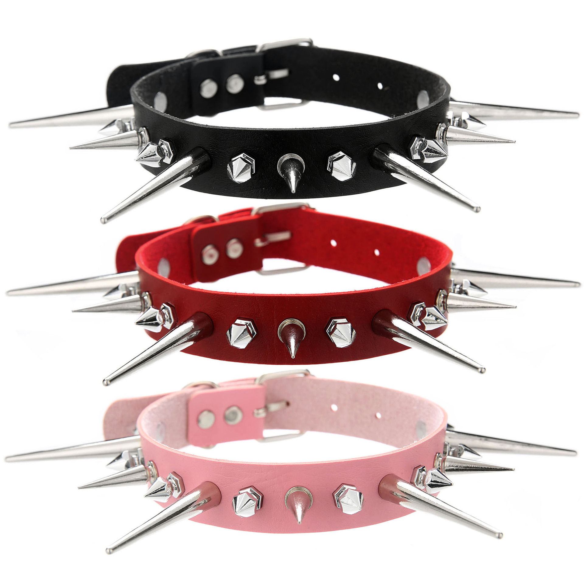 Kmvexo Punk Punk สร้อยคอแบบหมุ - Goth Punk Spike Choker บทวิจารณ์และราคา