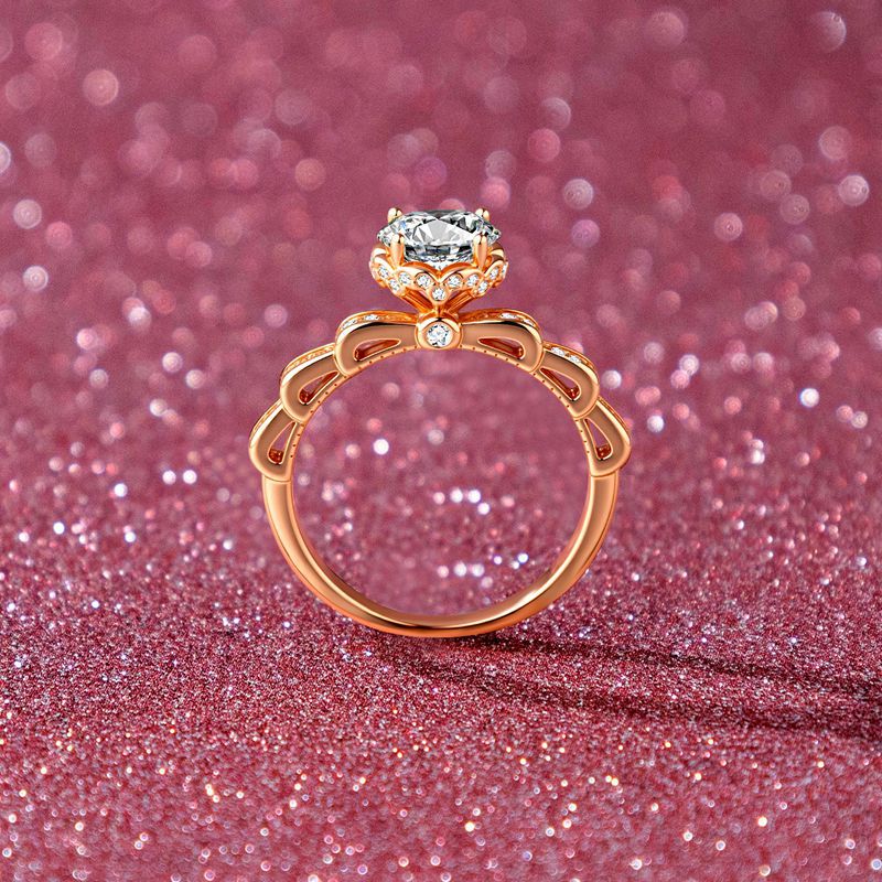 แหวนช่อดอกไม้สี่แฉก 1 กะรัต สำ - Moissanite Engagement Ring 1 Carat บทวิจารณ์และราคา