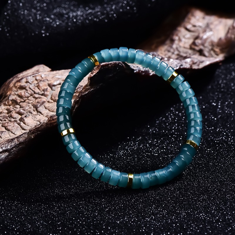 สร้อยข้อมือลูกปัดหยกธรรมชาติสี - Bracelets บทวิจารณ์และราคา