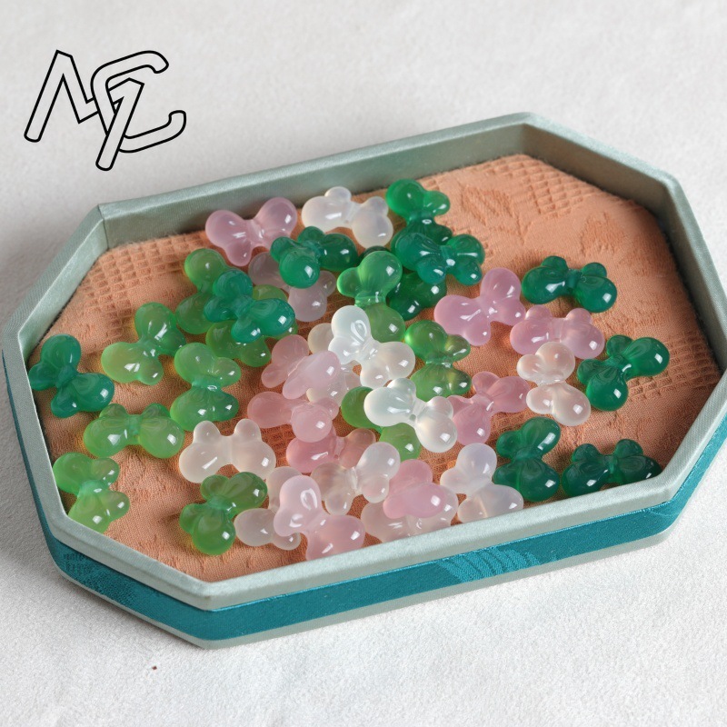 2PC ธรรมชาติ คาลเซโดนี โบว์ไทส - Earrings บทวิจารณ์และราคา