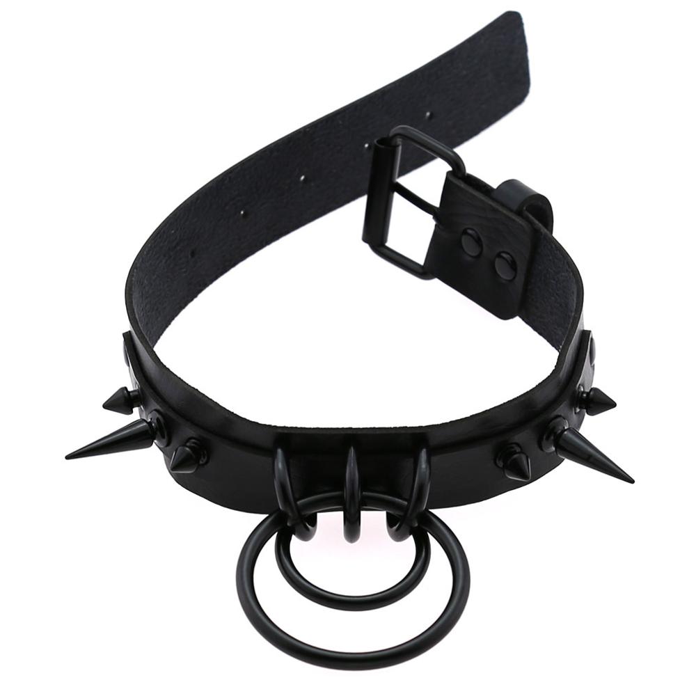 สีดำ Spiked Choker Goth คอหนัง - Goth Punk Spike Choker บทวิจารณ์และราคา