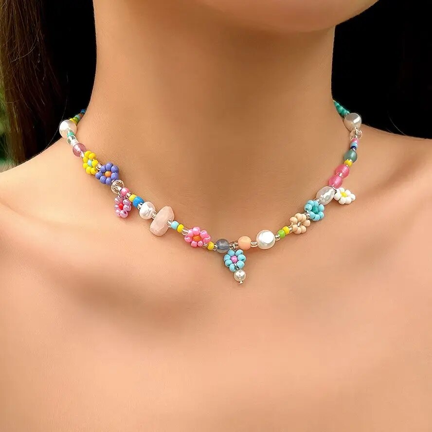 Boho สร้อยคอโชคเกอร์เม็ดไข่มุก - Pearl Choker Necklace Vintage บทวิจารณ์และราคา