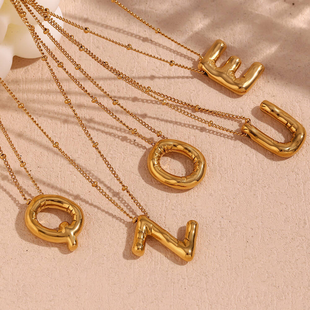 CARLIDANA ฟองสบู่26ตัวอักษรสร้ - Initial Letter Necklace 18K Gold บทวิจารณ์และราคา
