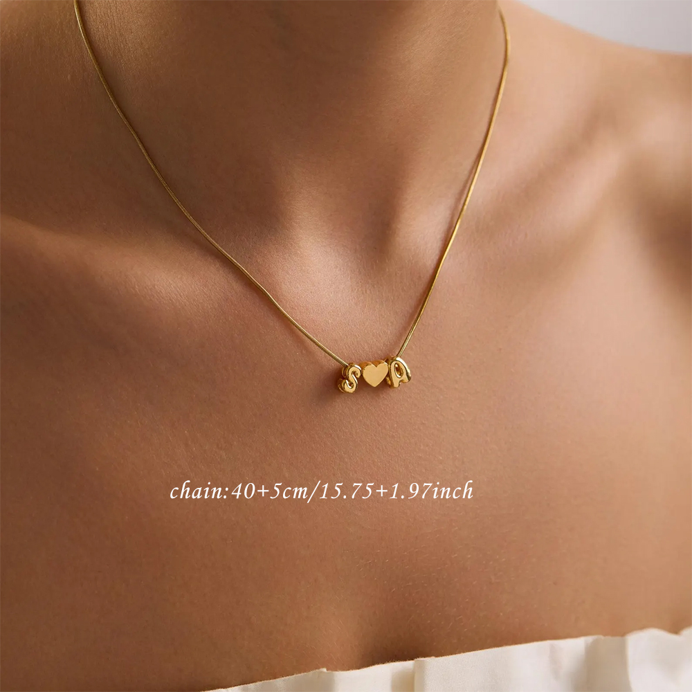 สร้อยคอจี้รูปหัวใจ 3 มิติ พร้อ - Custom Name Necklace Stainless Steel บทวิจารณ์และราคา